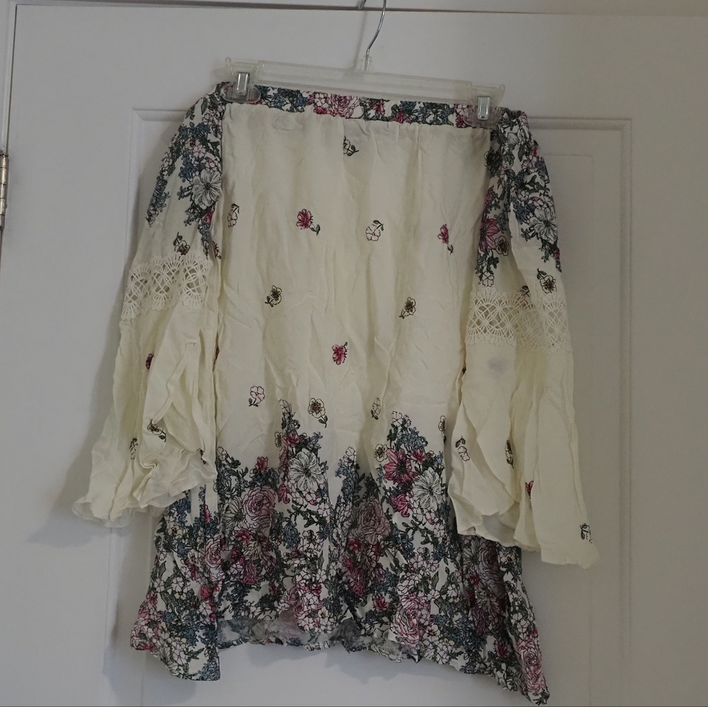 Cold shoulder floral blouse